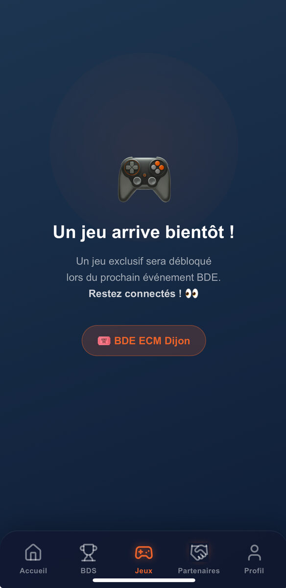 App BDE ECM Dijon - Section Jeux exclusifs
