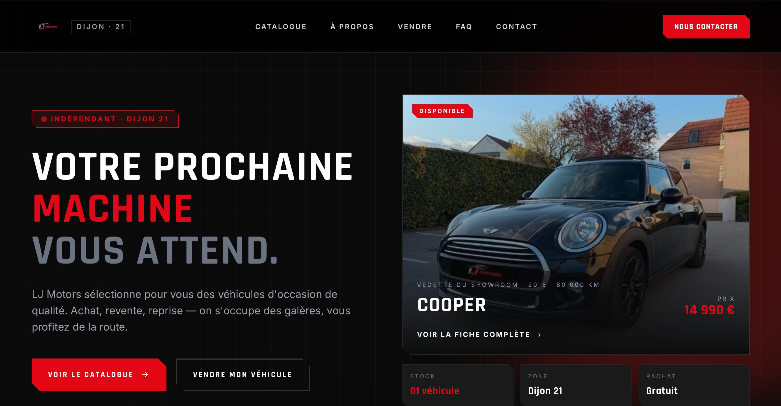 LJ Motors - Site vitrine de la concession auto à Dijon